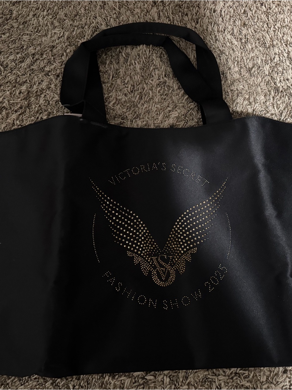 Victoria's Secret Black Tote with Gold Studded Wing Logo